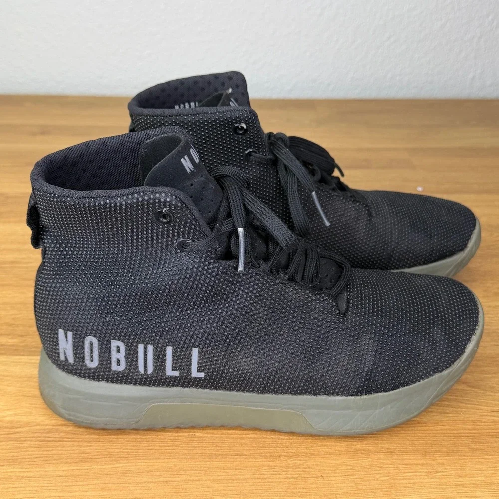 NOBULL High-Top Trainer‎ Black Gum Training Shoes Size 8